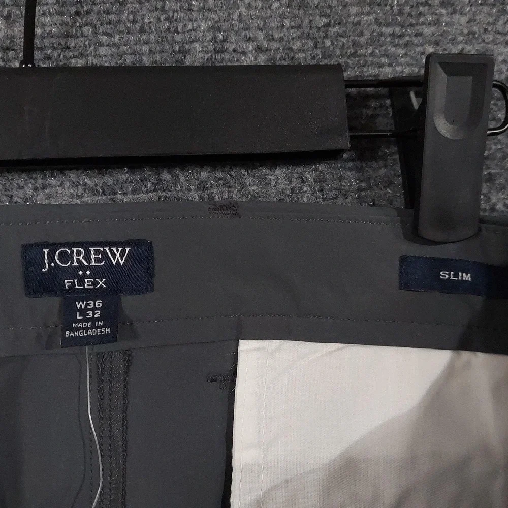 NEW J.Crew Pants Mens 36x32 Gray Flex Slim Chino Stretch Travel Golf Casual